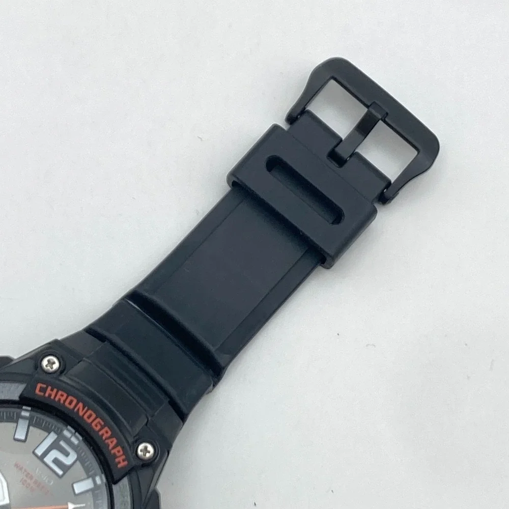 Casio Men's Chronograph Watch 5434 MCW-100H 50mm Black Orange 100M New Battery